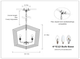 4-Light Farmhouse Kitchen Chandeliers, Matte Black and Sliver Vintage Rustic Cage Light Fixture W1592P209924