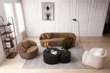 360&deg Swivel Mid Century Modern Curved Sofa, 1-Seat Cloud couch Boucle sofa Fabric Couch for Living W876P199951