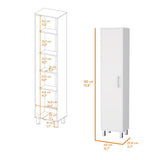 ZNTS Andrews 1-Door 5-Shelf Tall Storage Cabinet White B062103263