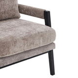 Kelly Mid-Century Modern Chenille Upholstered Accent Armchair, Grey T2574P240947