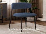 Dining Chairs Set of 2, Metal Kitchen Chairs with Modern Linen Fabric Upholstered for Dining Room, 18768430