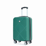 4-piece ABS lightweight suitcase, 14 inch makeup box, aircraft wheels DARK GREEN W284P149256