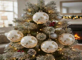 6PCS Set 3.9" Christmas Glass Ball Ornaments Hanging Decorations for Holiday Tree Party Baubles FBA 71096669