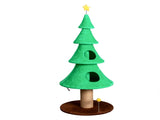 59in Large Tall Christmas Tree Cat Tower 2 Cat Condos & Scratching Post, Soft Fleece Cat Tree 40781062