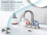 Bathroom Faucet 2-Handle Brushed Nickel with 360 Degree Rotating Spout, Crescent Moon Style 4-inch 10026044