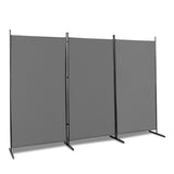 ZNTS FCH 6FT Trifold 160g Polyester Cloth Plastic Foot Carbon Steel Frame Foldable Screen Gray 23785292