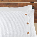 3 Piece Cotton Waffle Weave Comforter set White Full/Queen B03597060