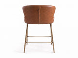 26 in. Counter Stool - Brown Upholstered Seat, Gold Metal Frame, 1PC B2751P610245
