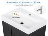 20-Inch Bathroom Vanity with Ceramic Sink, MDF Storage Cabinet with Drawer, Side Shelf & Golden N725P314023B