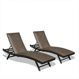 Outdoor PE Wicker Chaise Lounge - Set of 2 Patio Reclining Chair Furniture Set Beach Pool Adjustable W1859109883
