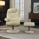 011-Massage Recliner Chair with Ottoman, 360&deg Swivel PU Leather Reclining Chair with Wrapped Base W2636P262427