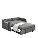55" Modern Convertible Sofa Bed with 2 Detachable Arm Pockets, Velvet Loveseat Sofa with Pull Out W119363990