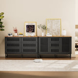 6 Drawer Double Dresser with Slatted Grille Striped Drawer, Modern Style Dresser, High-Quality MDF W578P193307