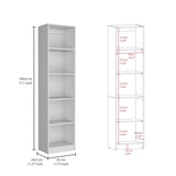 Home Xs Bookcase with 5-Tier Shelves and Slim Design -White -Office B200137829