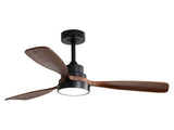 (Same as W882P186029) 48 Inch Wood Ceiling Fan With 3 Solid Wood Blades Remote Control Reversible DC W882P322240