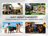 Portable Outdoor Smoker with 2 Detachable Grill Netting Smoking Racks, Charcoal Pan, 4 Air Vents, 54938531