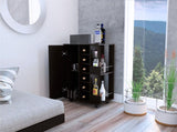 Bartlet 2-Shelf 6-Bottle Bar Cart with Division Black Wengue B06280452