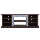 Large Faux Stacked Stone TV Stnad, Desk Storage Rack, Media Console Table with Large Storage W1758P187681
