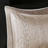 8 Piece Embroidered Comforter Set Natural King B03597012