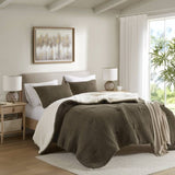 Waffle Knit Chenille Comforter Set King B035P294137