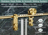 56-60" W x 60" H Brushed Gold Frameless Single Sliding Shower Door, Bathtub Door, 5/16" T5595P475184