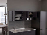 Napoleon Wall-Mounted Kitchen Cabinet with 4 Door Closed Storage Cabinets, Interior Shelves and Open B070P604623