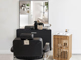 Black Salon Cabinet with Mirror, 1 Drawer & 1 Door, Made of 15mm E0 Matt Particle Board 63058594