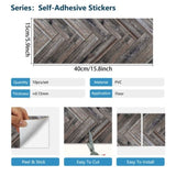 40 Pcs Dark Brown Wood Grain PVC Floor Stickers Peel & Stick For Walls & Floors 32855251