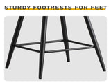 2 Pcs Brown PU Swivel Bar Stools with Open Backrest & Metal Legs 84895321