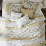 6 Piece Cotton Percale Quilt Set with Throw Pillows Yellow Full/Queen B035129026