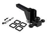 Adjustable Trailer Hitch 18,500 lbs 2" Receiver 6" Drop/Rise Tow Hitch Tri-Ball Trailer Kit Black 06953656