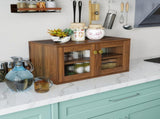 Glass Countertop Storage Cabinet, 2-Tier Spice Rack Organizer for Kitchen, Coffee Bar Accessories W331P533249