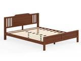 Full Size Platform Bed with Tall Headboard, Solid Bamboo-made Bed with Support Slats, Full Bed W5316P483992