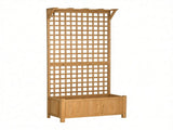 Yellow 2-Pack Wood Trellis Planter Raised Garden Bed for Climbing Vines, Backyard Privacy Screen 19332625
