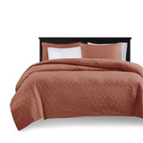 3 Piece Reversible Quilt Set Clay Red Full/Queen B035P266675