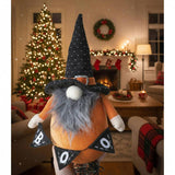 2PCS Set Spooky Christmas Gnome Decor Standing Orange Fabric Figures with Black Gnome & Banner, 63182616