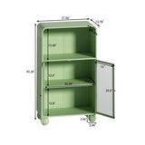45.28" H Cabinet, Bathroom Floor Cabinet with Glass Door and Shelves, Freestanding Display W757P205952