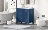 ZNTS 36" Bathroom Vanity with Sink Combo, Blue Bathroom Cabinet with Drawers, Solid Frame and MDF Board 11515323