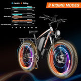 ZNTS Electric Bike 2000W Dual Motor Fat Tire 26x4 Mountain Bike[Unable to ship on weekends, please place 36741287