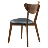 Dark Walnut and Black Open Back Side Chairs B062P145496