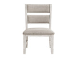 Modern Farmhouse Dining Side Chairs Set of 2 Antique White Finish Upholstered Seat Back Wooden B011P416553