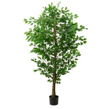 ZNTS 6ft Ficus Tree Artificial, Realistic Texture Potted Faux Ficus Tree, Fake Trees Indoor Outdoor for 27073880