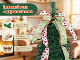 6ft Collapsible Pop Up Christmas Tree Artificial PVC Xmas Tree with Satin Ribbons & Bow Unlit 22632042