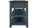 Retro Design Console Table with Two Open Shelves, Pine Solid Wood Frame and Legs for Living Room 50405748