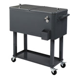87.5*91*38.5cm 80QT Rectangular Plastic Box Iron Foot Tube Refrigeration and Insulation Cart Dark 42627909