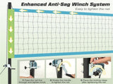 32'x3' Heavy-Duty Volleyball Net Set - 3-Level Adjustable Poles, Anti-Sag Winch, All-Inclusive 64459044