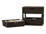 (2 pack) Wide 3 Drawer Tower, Plastic Storage Organizer with Removable Decorative Bins, Easy 72364963