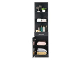 Bathroom Cabinet with 1 Door 1 Drawer 3 Shelves Tall Storage Cabinet Made of Melamine-Faced MDF 57391592