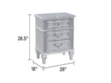 Mystic Contemporary Style Nightstand made with wood in Silver B009P309544