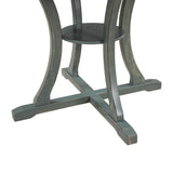 5-Piece Round Dining Table and 4 Fabric Chairs with Special-shaped Table Legs and Storage Shelf 15508700